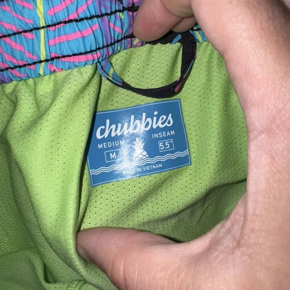 Chubbies The Fluorescent Funk Swim Trunks Mens Medium Multi Floral Mesh Lined